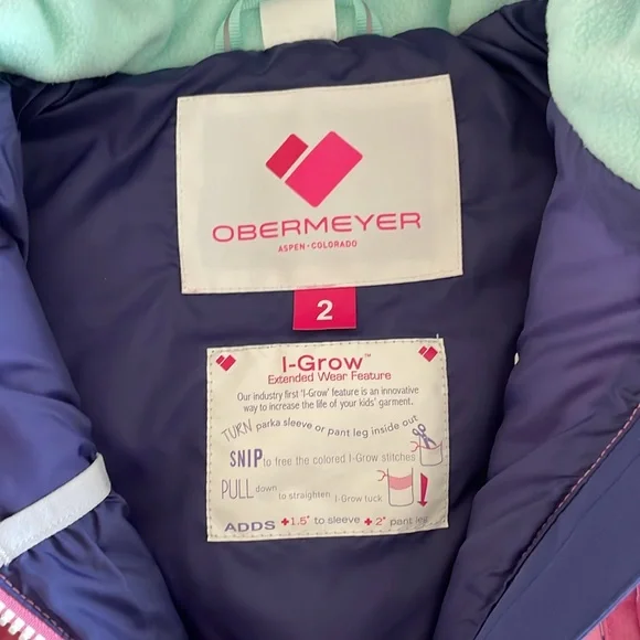 NWT Obermeyer Little Girls Cakewalk Insulated Ski Jacket 2yr Pink Penguins